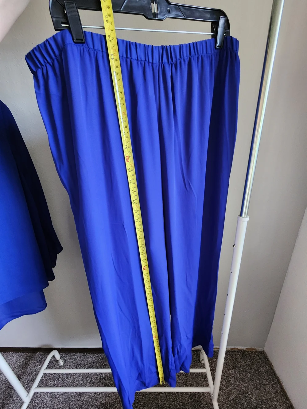 Studio EY Blue Set. Embellished Neck Blouse With Matching Pant.